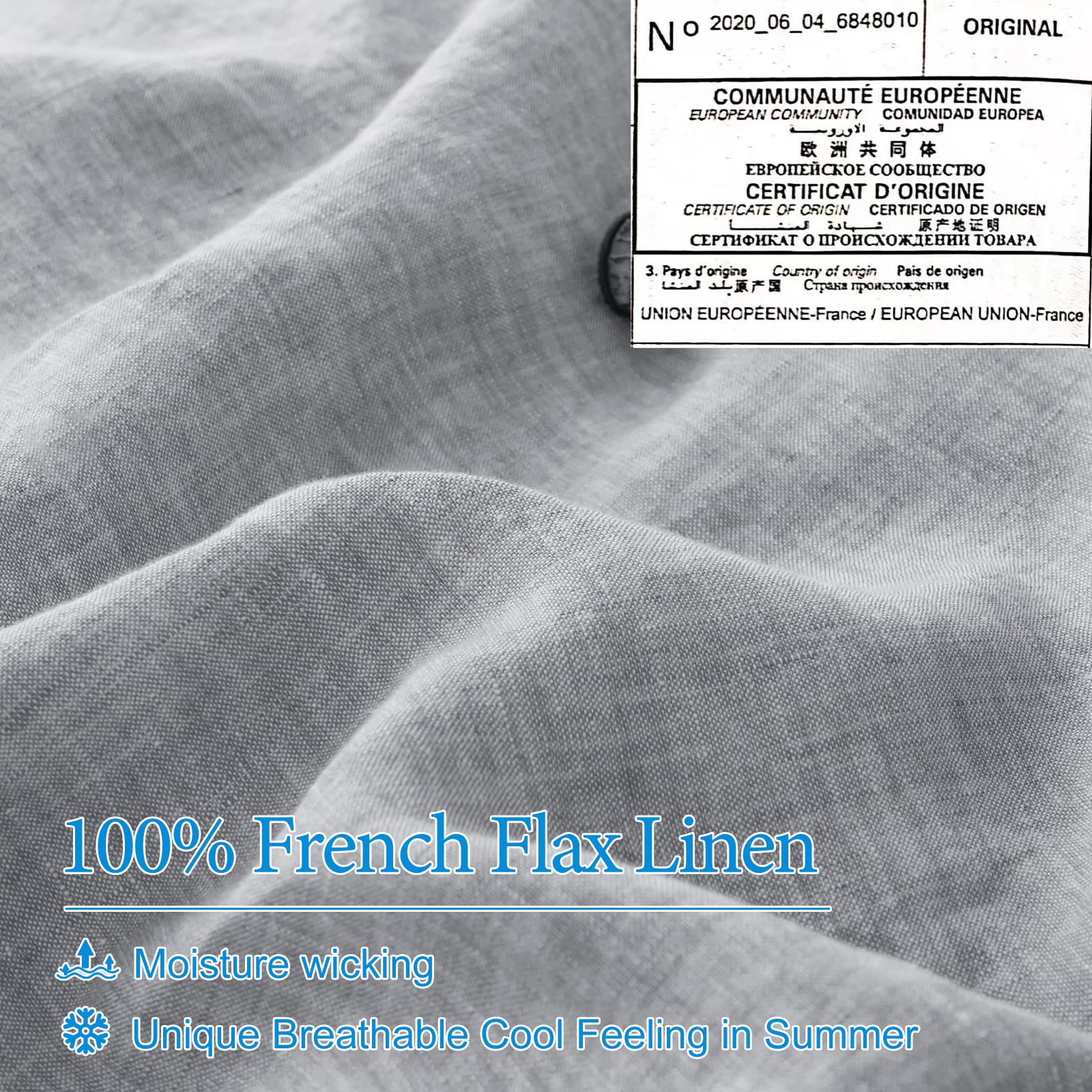 Amazon｜PHF 100% フレンチ亜麻リネン掛け布団カバーセット クイーン